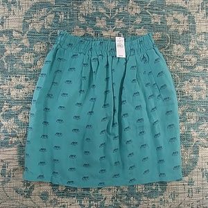 New Loft Skirt Tribal Elephant print teal S Petite